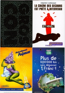 Fyra av de mystiska vykorten från Frankrike.